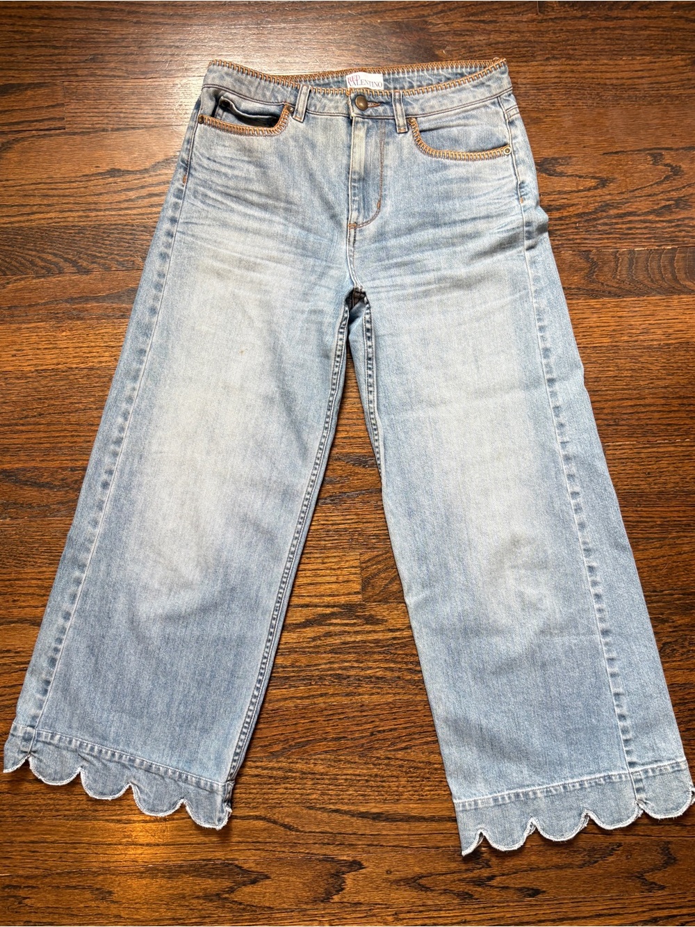 RED Valentino Blue Denim Scallop jeans